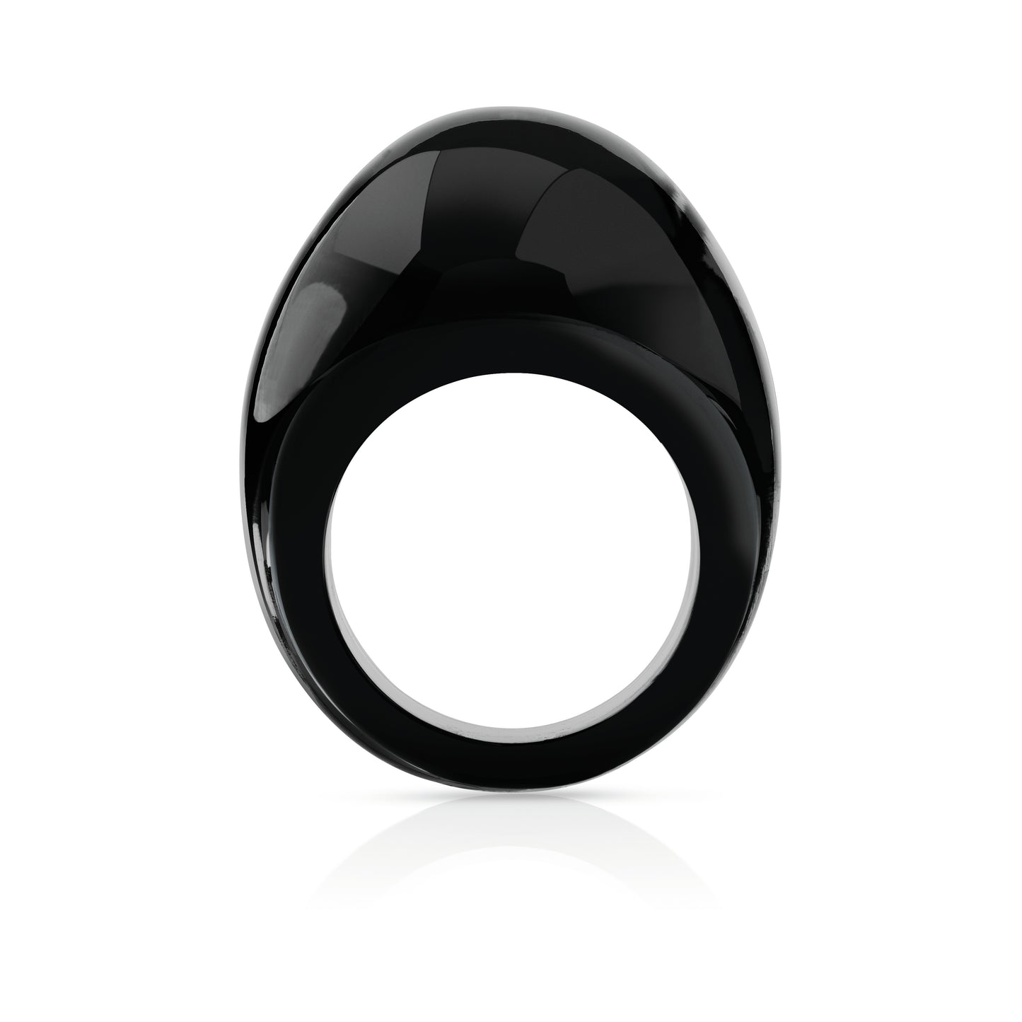 CABOCHON RING BLACK